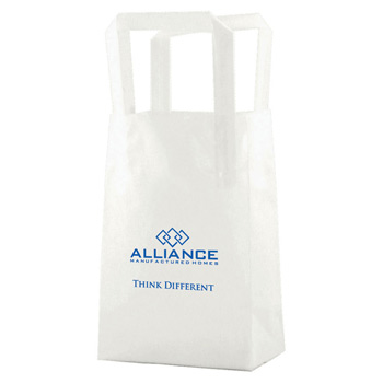 Clear Frosted Tri-Fold Handle Shopping Bags